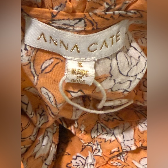 Anna Cate Floral Ruffle Mini Dress Orange White Size S - Picture 6 of 9